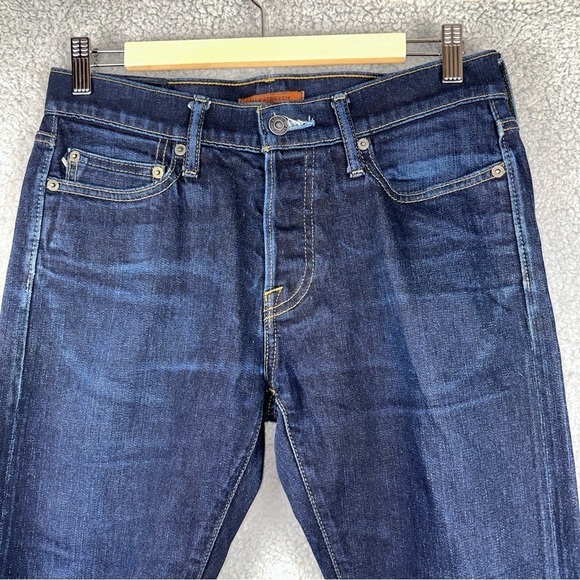 Abercrombie & Fitch Jeans Mens 30x30 Blue Performance Selvedge Straight Stretch - Picture 5 of 14